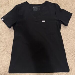 FIGS Black Catarina Scrub Top - XS